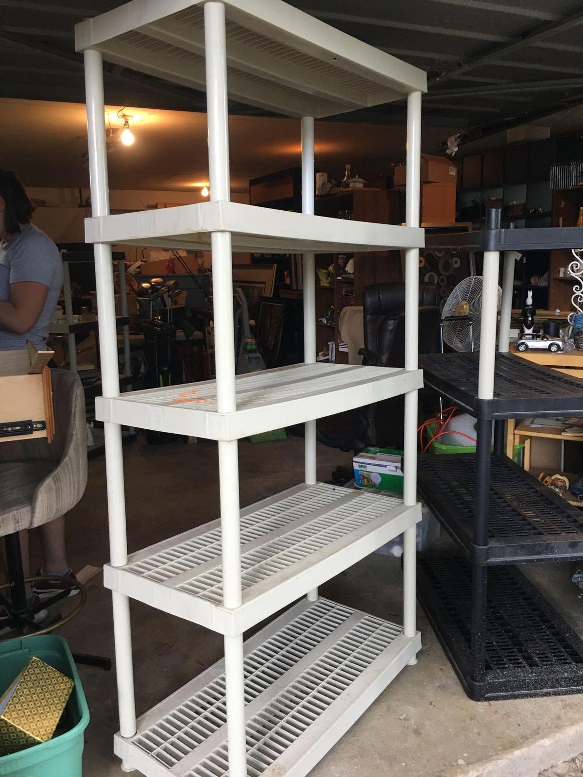 5 shelf plastic shelving unit