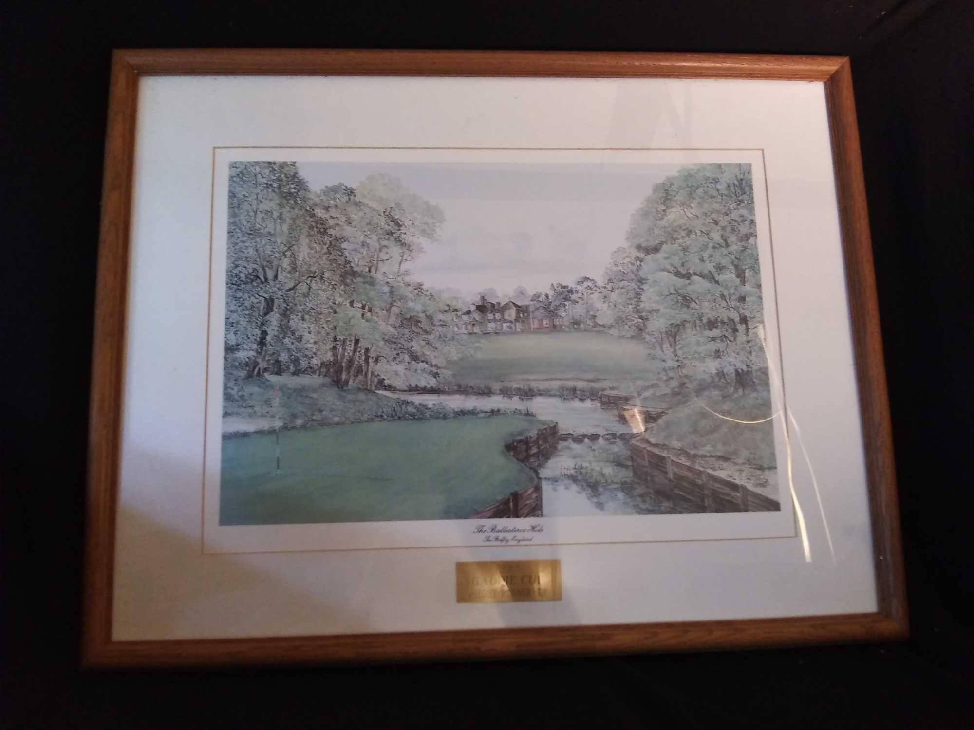 Nicely Framed and Matted 23" x 18" The Ballesteros Hole, The Belfry, England