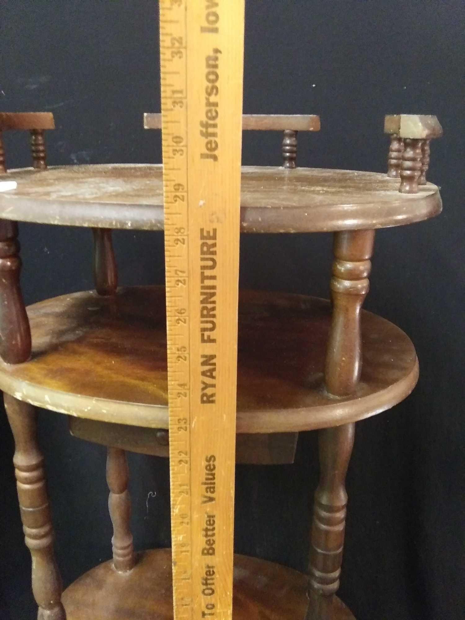 Unique 3 Level Spindle Leg Display / Side Table