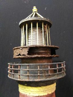 Vintage Metal and Resin Lighthouse