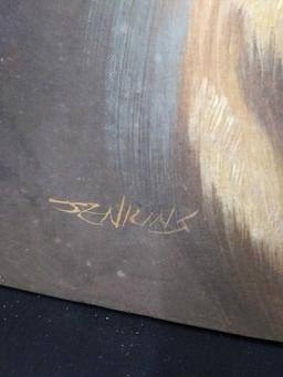 Beautiful original Art on Canvas Horse Portrait Signed Jenkins