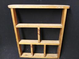 Lightweight vintage wood trinket display Shelf