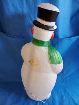 Vintage, 45 in. tall Snowman lighted Blow Mold, unbranded
