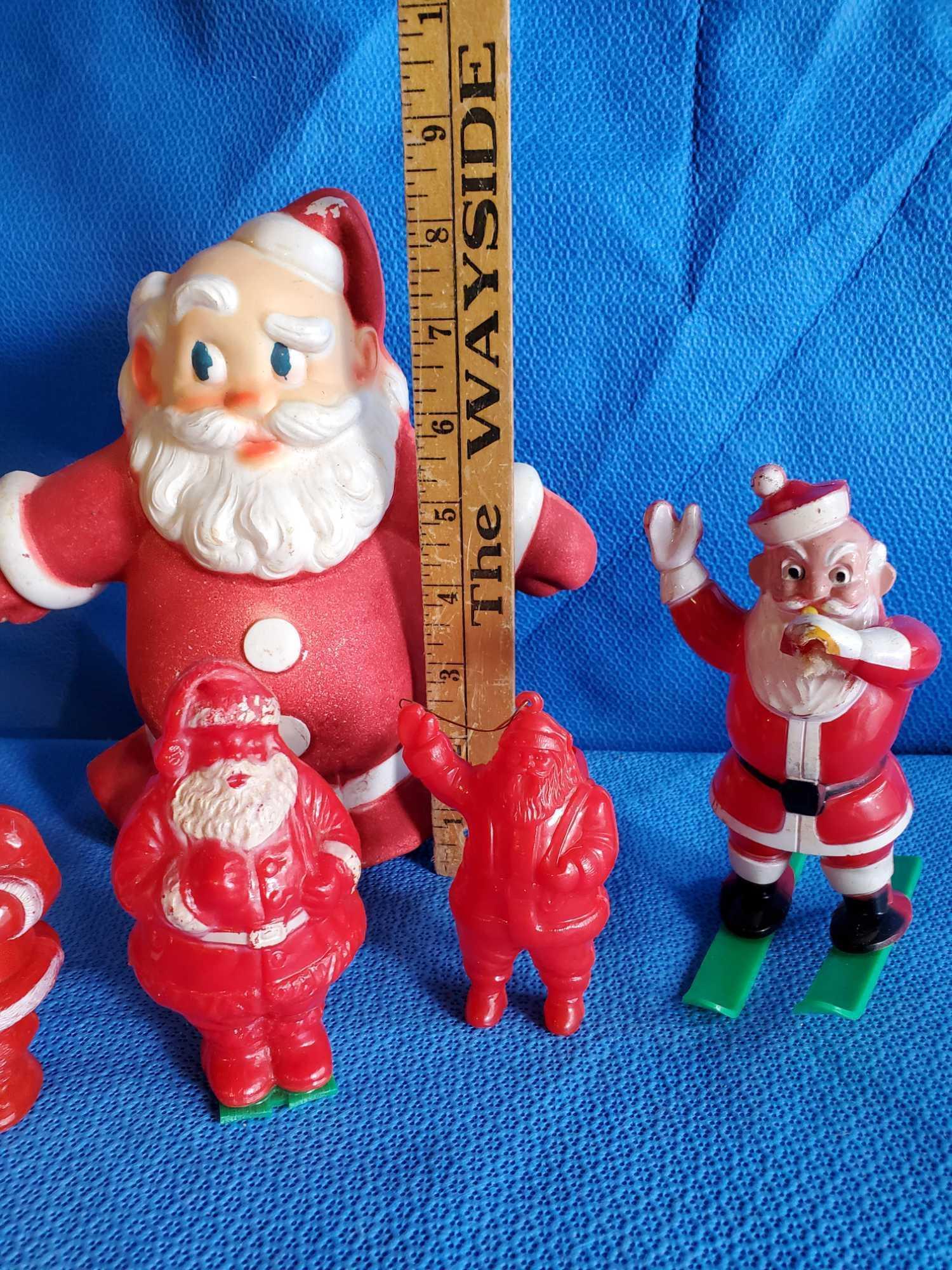 Very Vintage Santa ornaments and parts, plastic