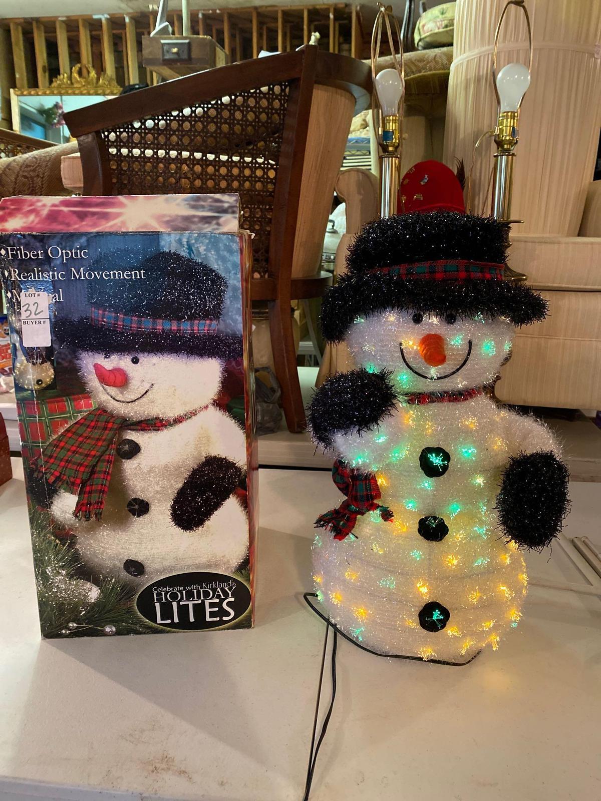 Kirklands Holiday Lites Fiber Optic snowman