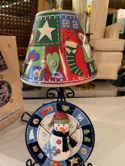 Snowman Plate Lamp