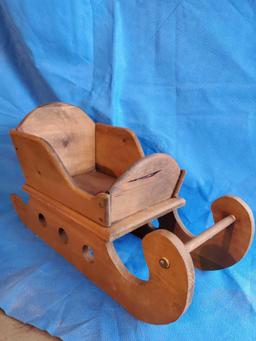 Well built Wooden Sleigh holiday decor