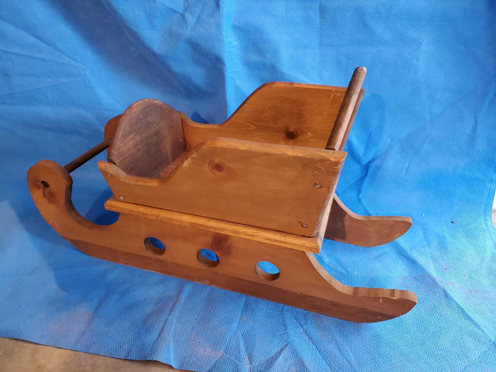 Well built Wooden Sleigh holiday decor