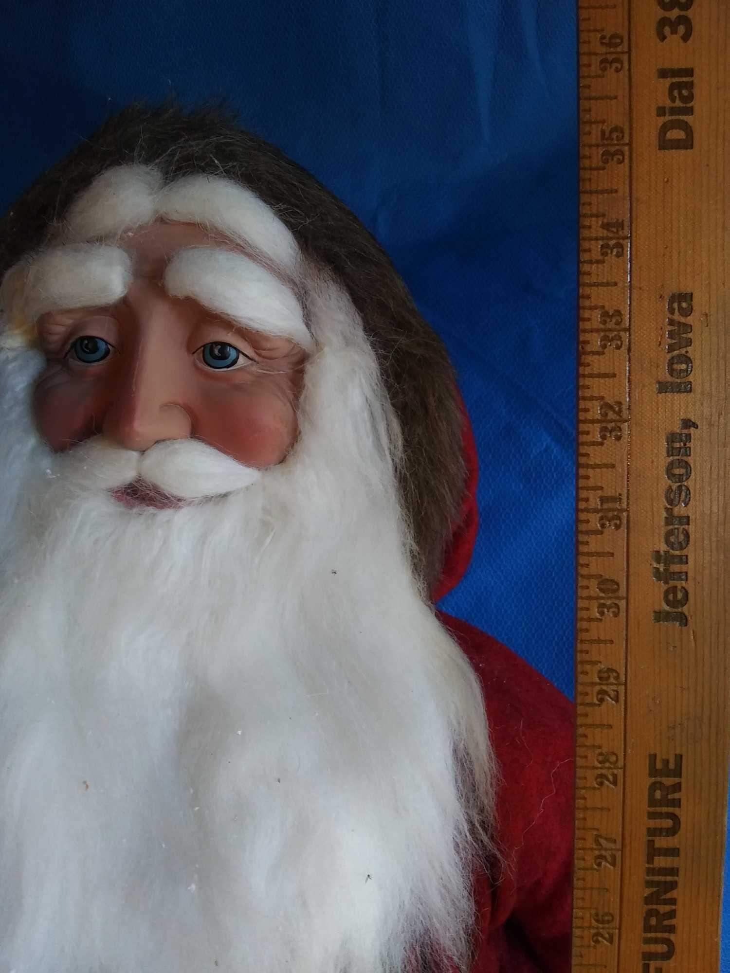 VERY NICE Large 3 Ft. Tall Hardbodied Father Christmas Figure with Tree