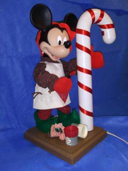 2 Ft Tall Mickey Unlimited Santa's best Mickey Mouse motionette holiday candy cane painter