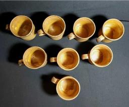Vintage McCoy Canyon Mesa Coffee Mugs 8 Cups Pottery Brown 1412