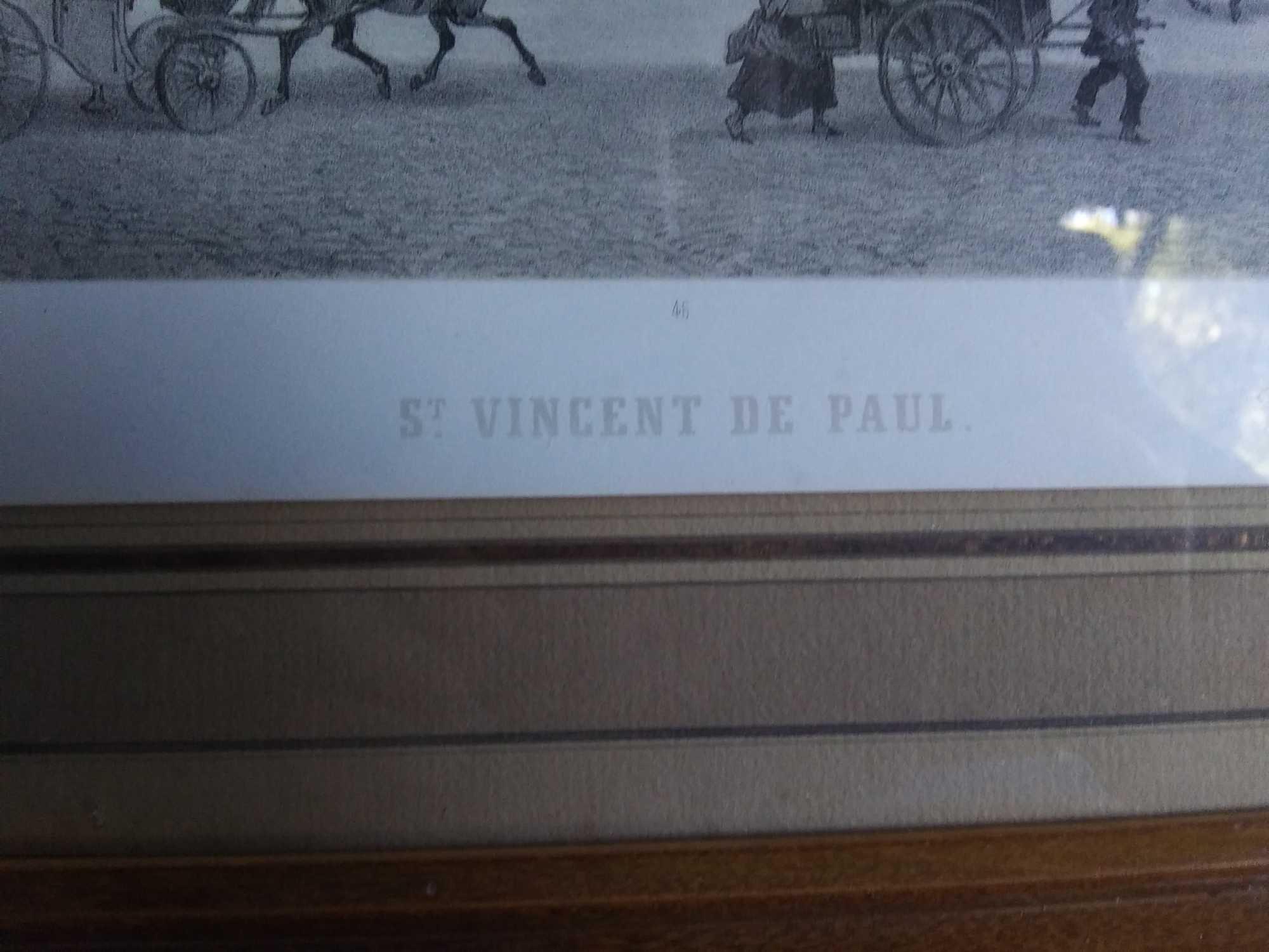 20th Century Paris dans sa Splendeur, St. Vincent de Paul Lithogrpah, Framed