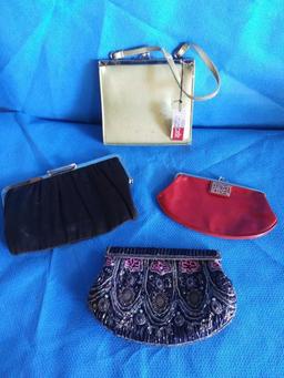 4 vintage purses including Beaded Lyrella Clutch