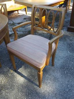 Vintage Neo Classical Dining Table with 6 Chairs, Leaf Insert, and Protective Pads