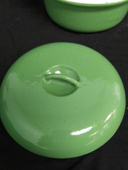 10" Green Enameled Cast Iron Lidded Casserole