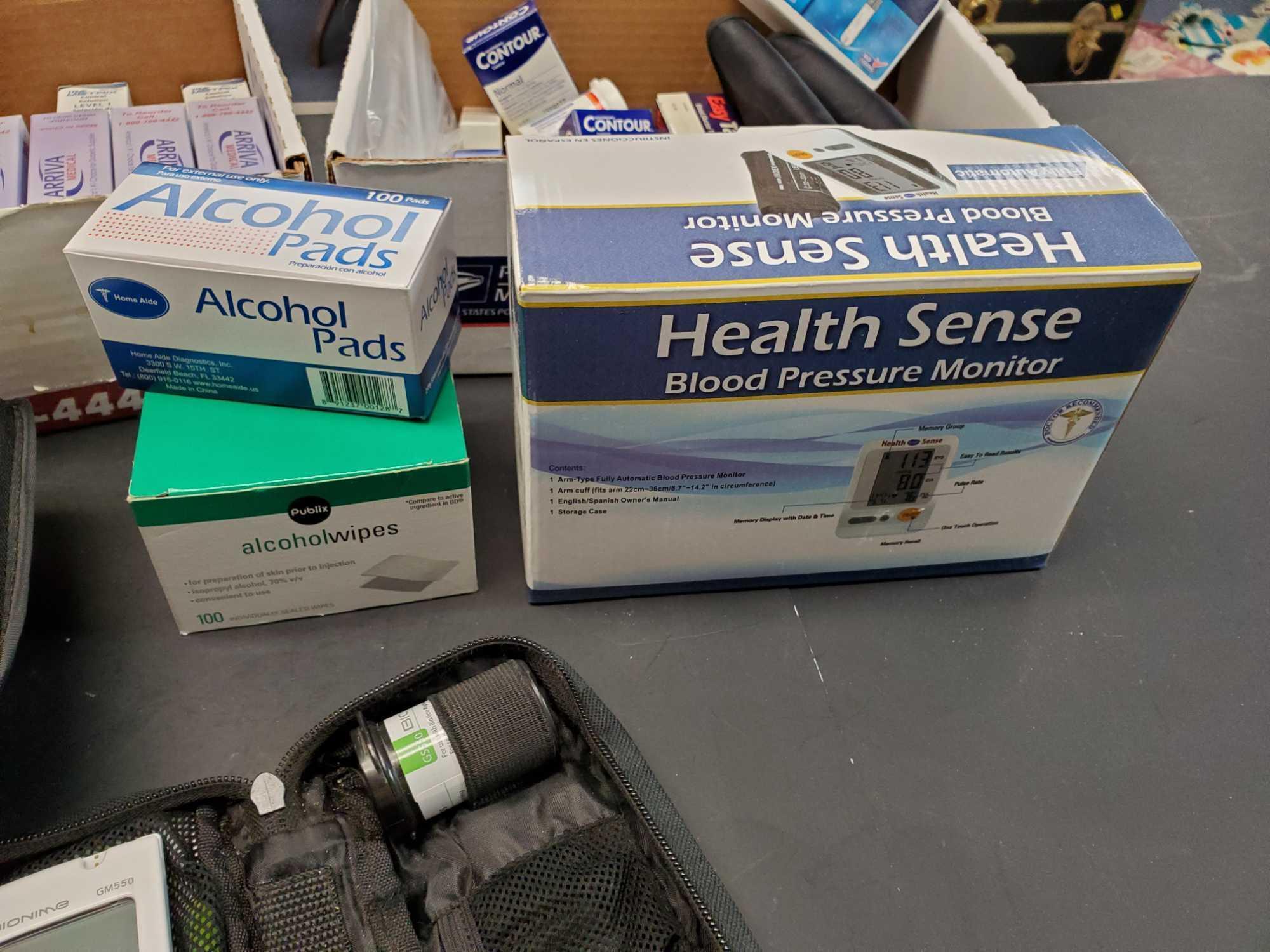 Health grouping including New Blood Pressure Monitor, Lancets, Ace, Alchohol pads and more