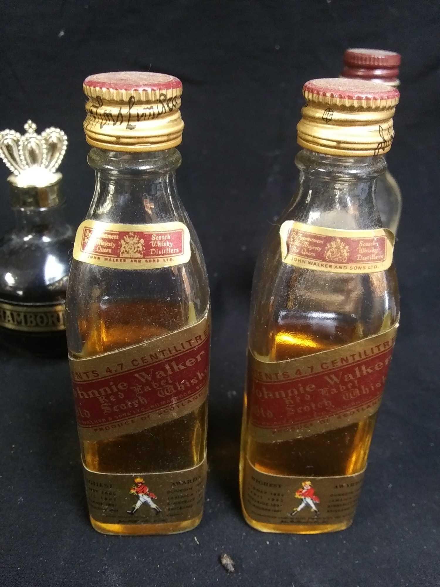 (4) Mini Bottles with Contents, Unsealed