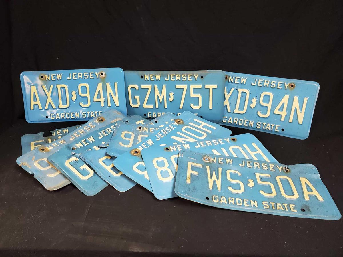 11 vintage NEW JERSEY license plates