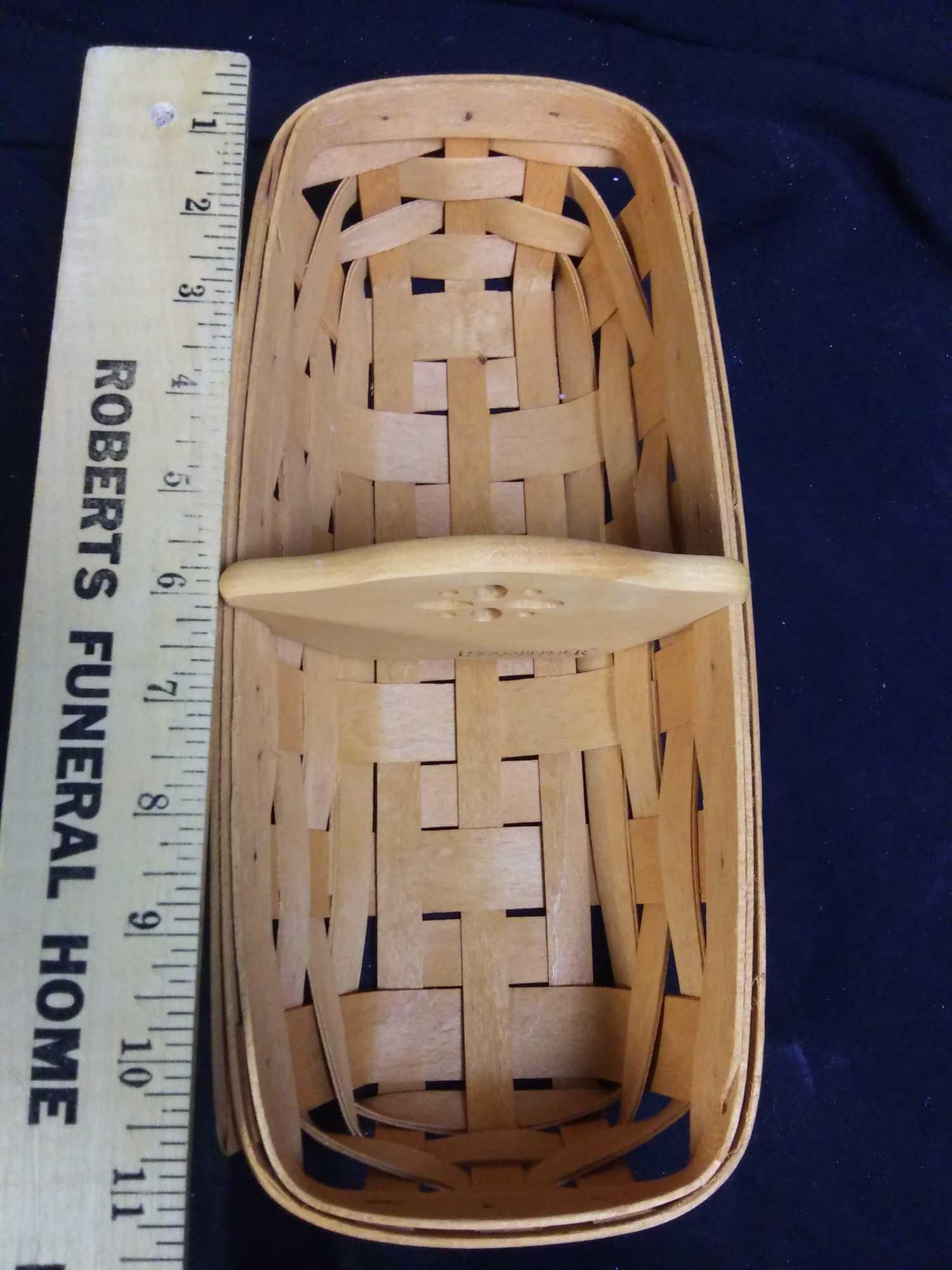 Cute Narrow Longaberger Basket with sectioned wooden insert