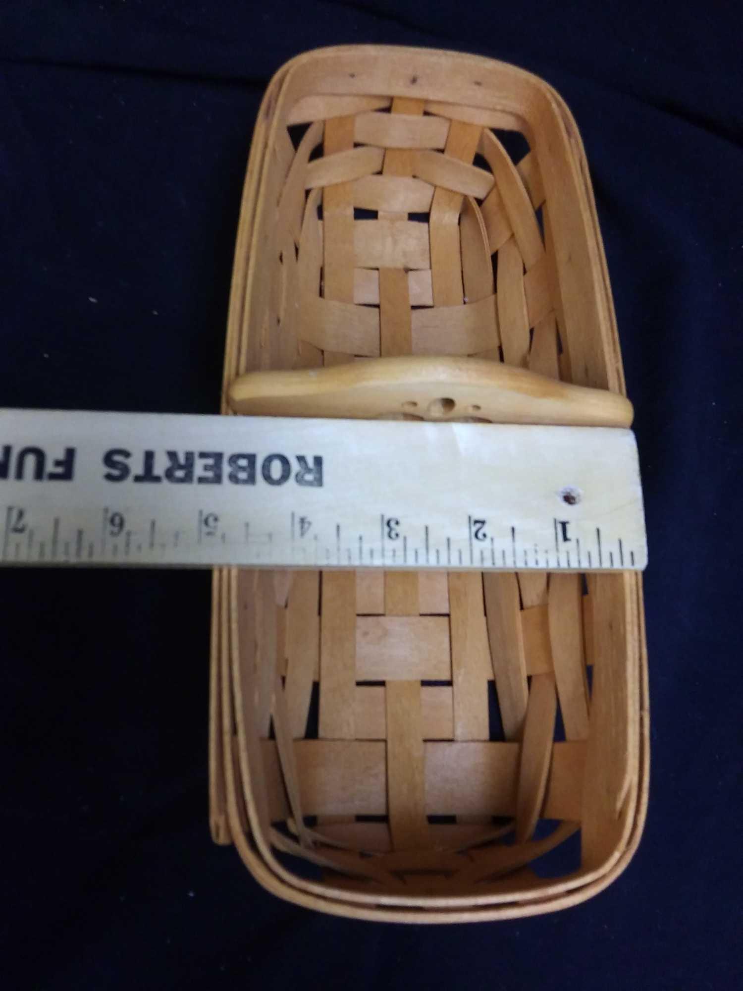 Cute Narrow Longaberger Basket with sectioned wooden insert