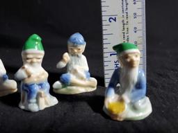 5 Vintage Irish Wade(?) England Whimsies GNOME ELF PIXIE Miniature Figurines