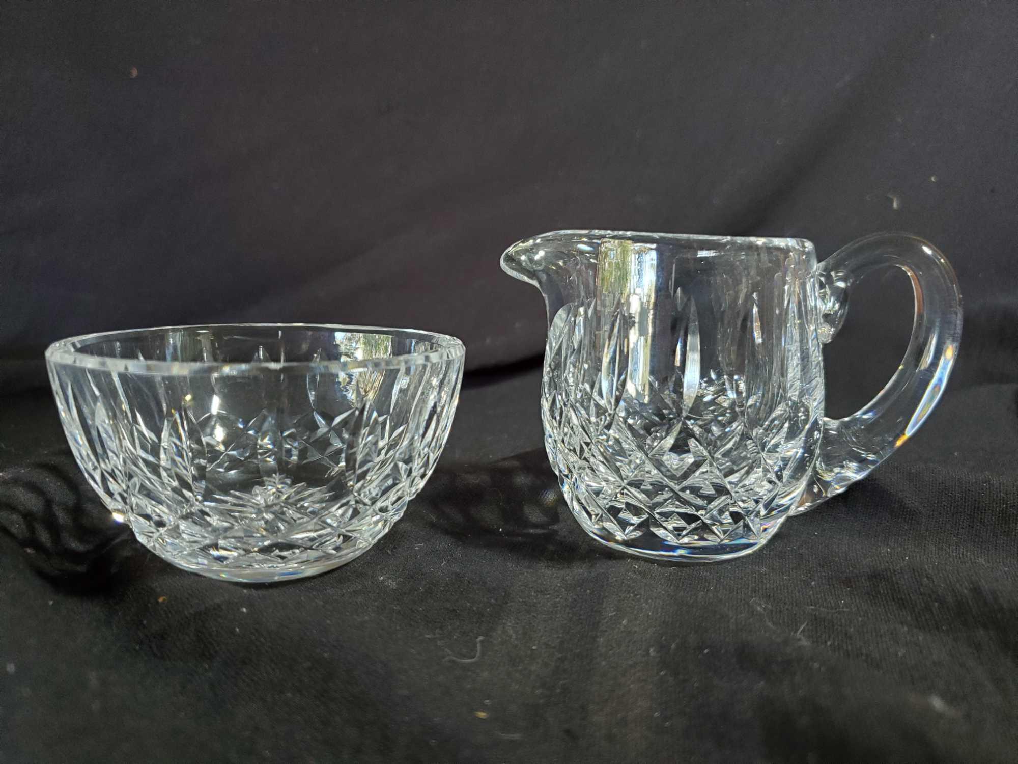 Petite Pair WATERFORD Crystal mini Creamer & Sugar