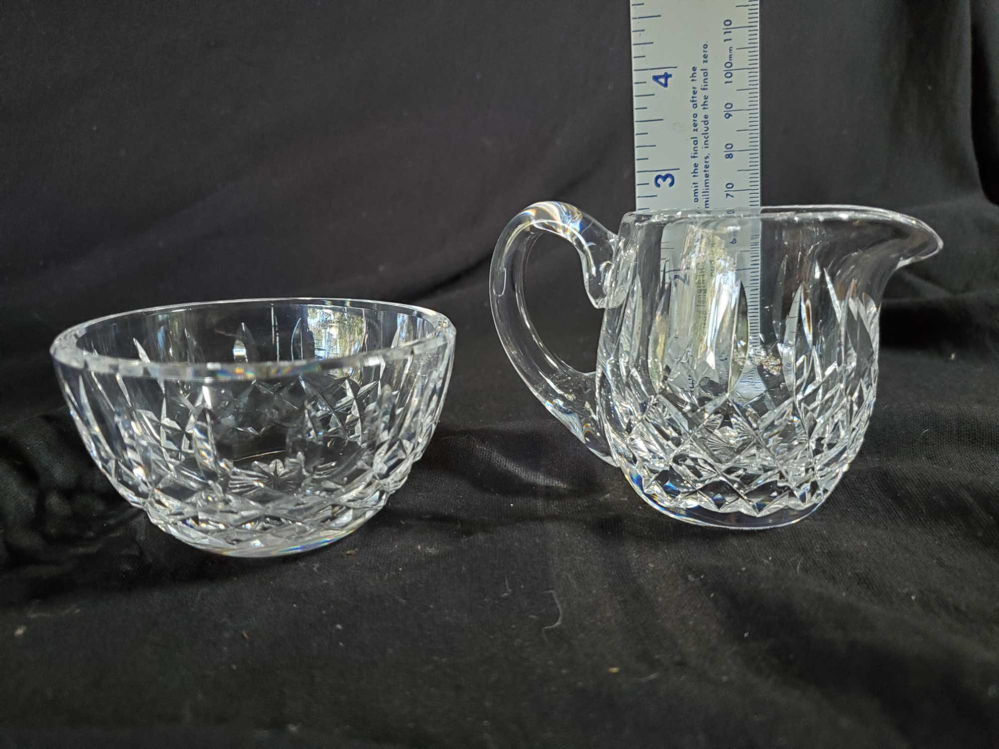 Petite Pair WATERFORD Crystal mini Creamer & Sugar