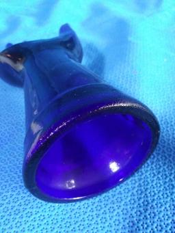 Vintage Cobalt Blue Glass Hand Jewelry Holder