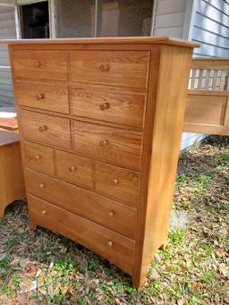 Nice Oak Finish 5 drawer Upright Dresser