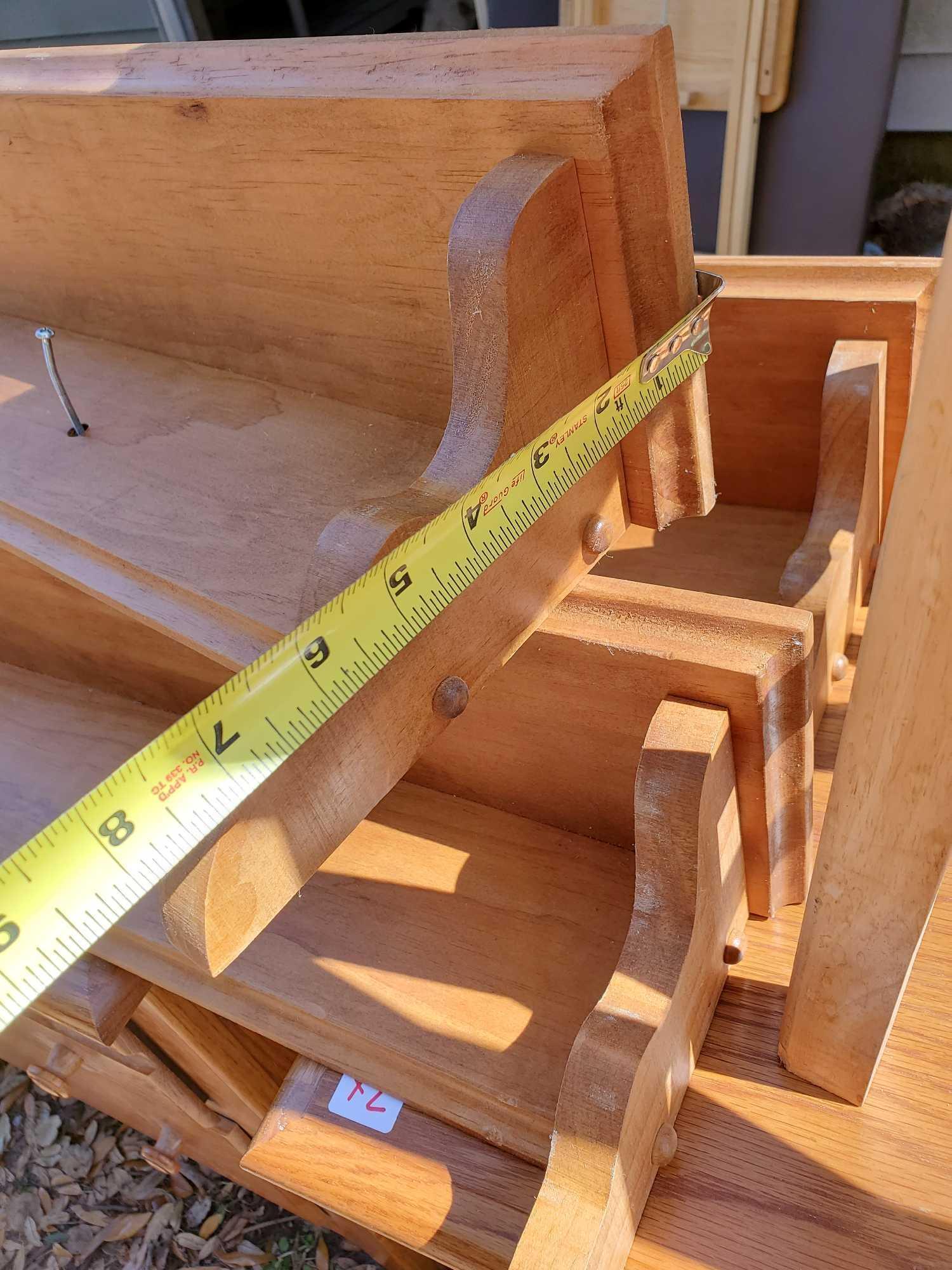 Nice Trio of 3 wood Wall Shelves