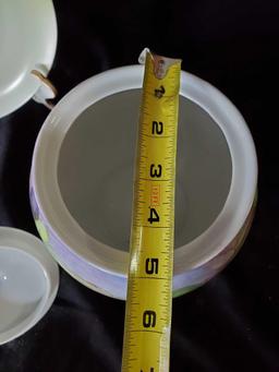 Beautiful Vintage Plum Blossom Plate and Lidded Jar