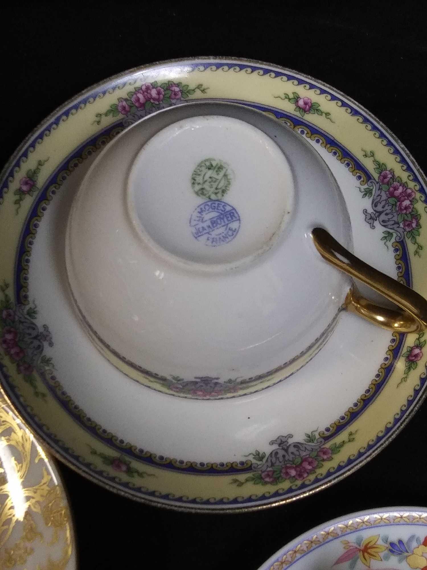 Garden Party: Lovely Trio of Mismatched Teacups and Saucers Sets