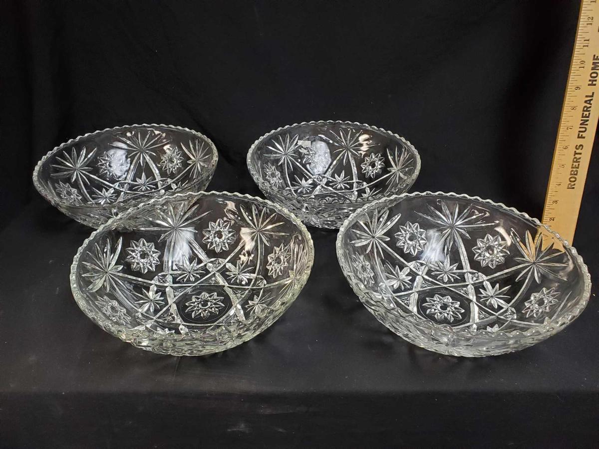 4 Vintage Star of David 10.5" serving bowls