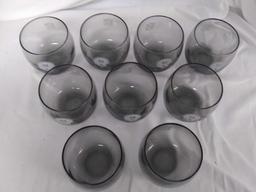 Vintage New York Giants smoked Glass 8oz cocktail Drinking Glass NFL Set Of 9