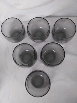 Vintage New York Jets smoked Glass 8oz cocktail Drinking Glass NFL Set Of 6