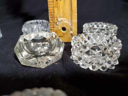 Grouping of various vintage glass salt Wells