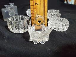 Grouping of various vintage glass salt Wells