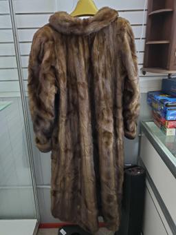 Well constructed Simes Gigos FUR COAT, long length, lined, with pockets