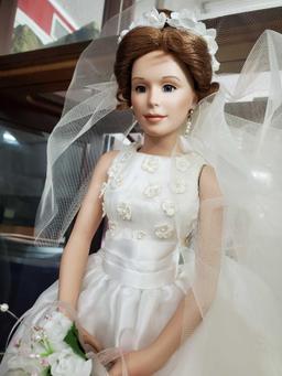 Ashton-Drake Galleries Bridal Doll on stand, #2684