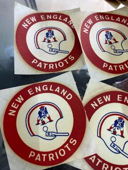 Lot of vintage New England Patriots silk or vinyl stickers patches
