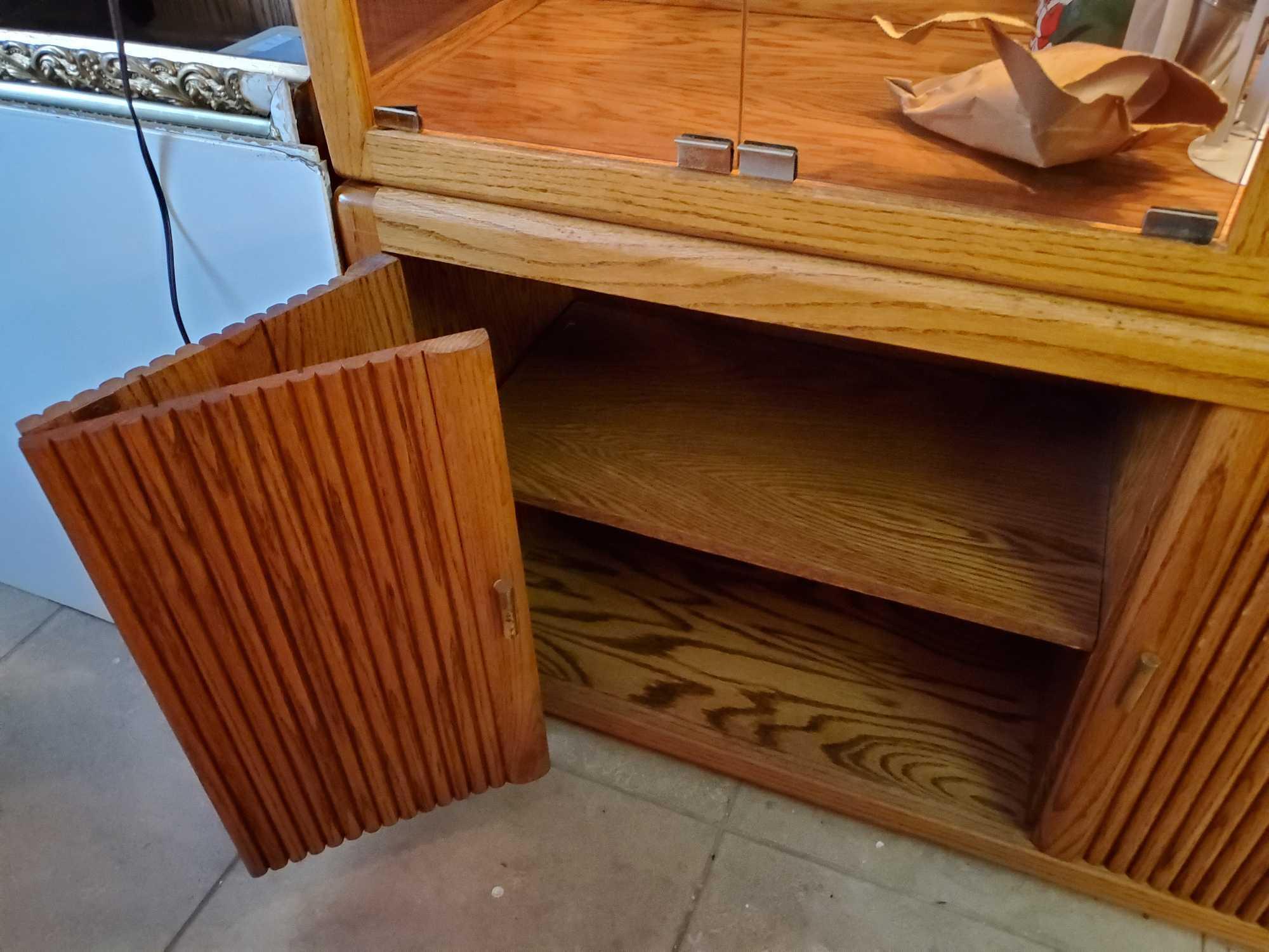 Massive Wood Glass front Extra Large Curio cabinet, 3 glass shelves,