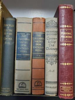 (8) Vintage Books including Webster's, Strong's, Columbia Viking, Desk dictionaries