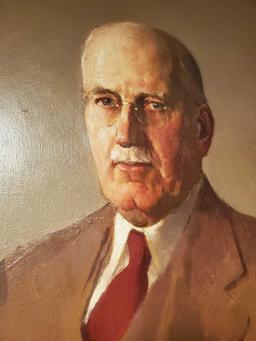 Quite Large and Impressive Portrait Painting of Theodore Wold, NORTHWESTERN NAT'L Bank President