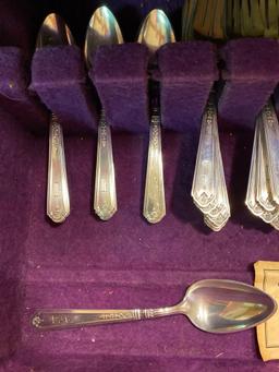 Gorgeous 1926 Sterling Silver Flatware set 59 pieces Service for 12