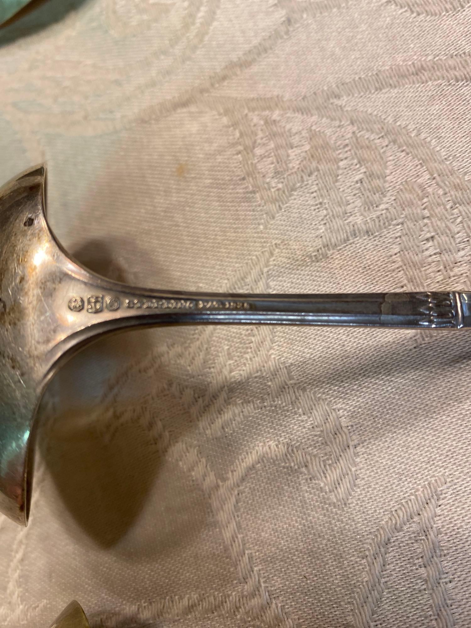 2 antique matching Sterling silver soup Ladles