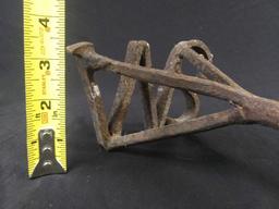 Vintage Cast Iron Cattle Branding Iron, Ranch Symbol WS