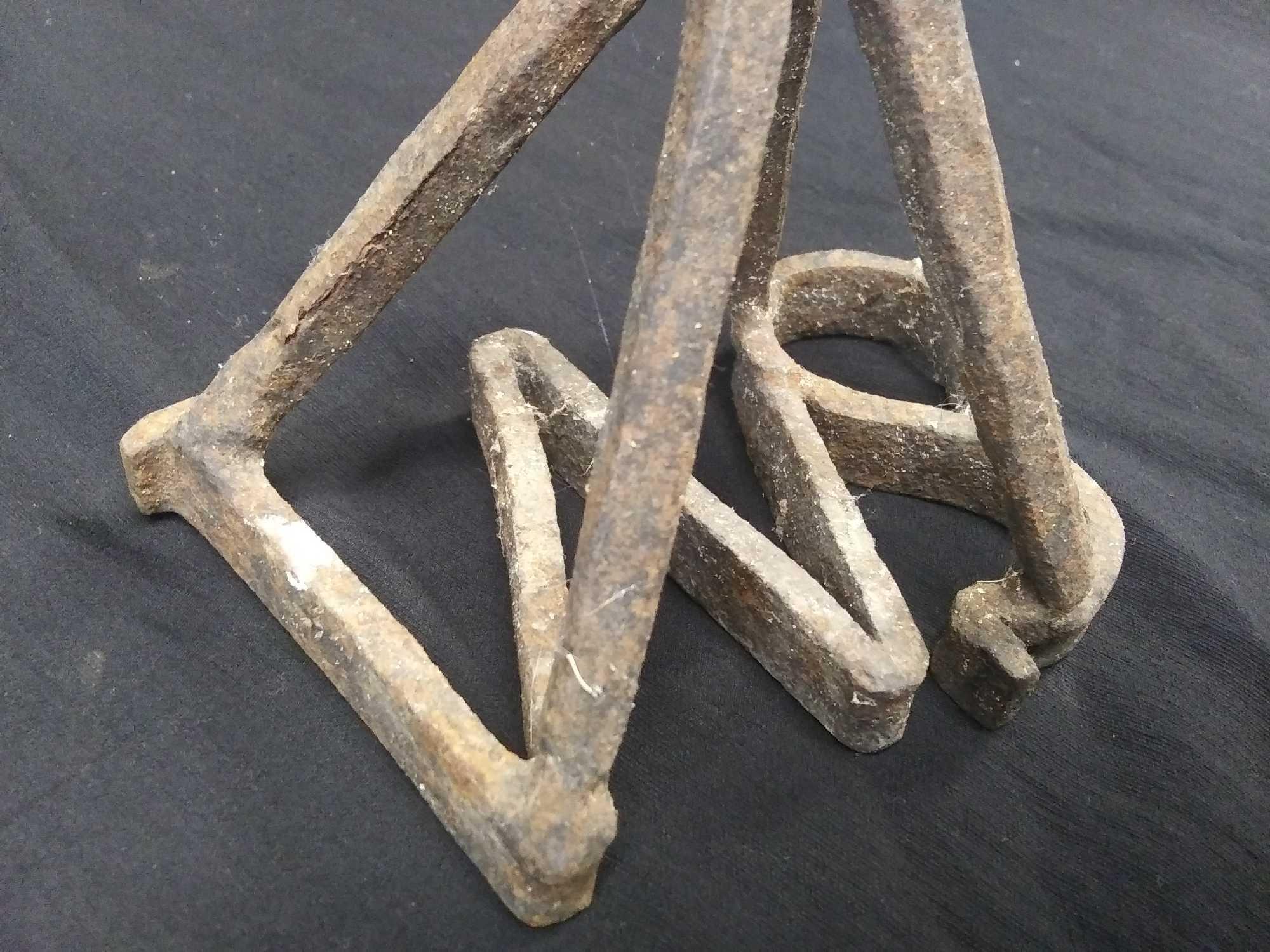 Vintage Cast Iron Cattle Branding Iron, Ranch Symbol WS