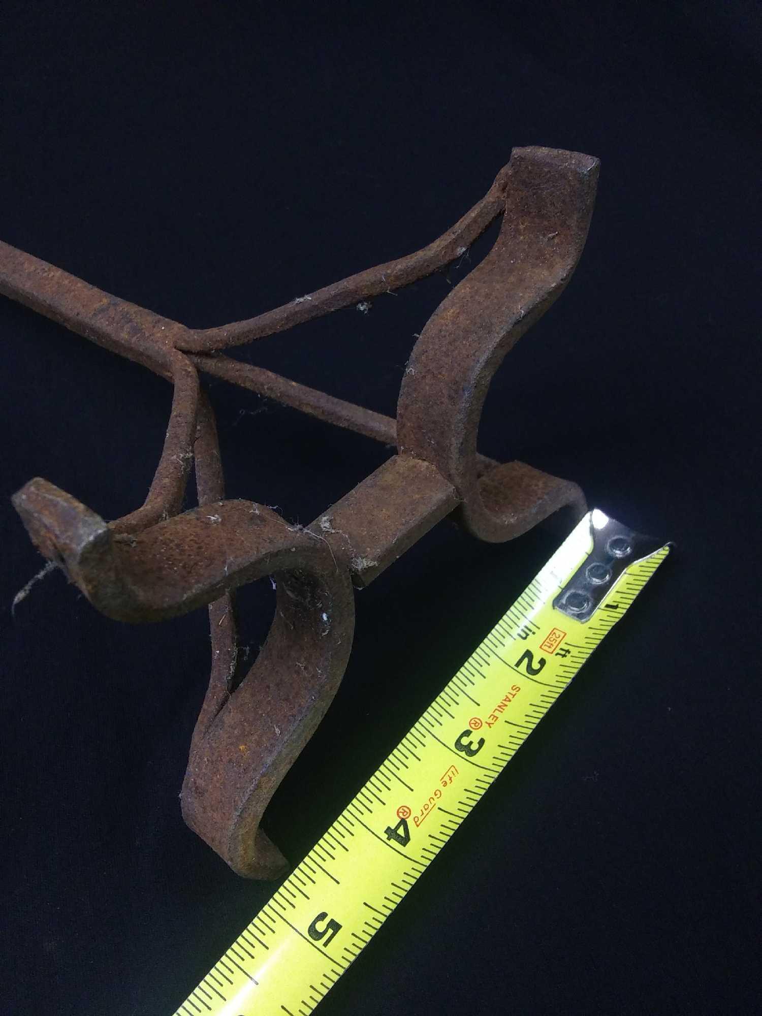 Vintage Cast Iron Cattle Branding Iron, Ranch Symbol Forked Y?