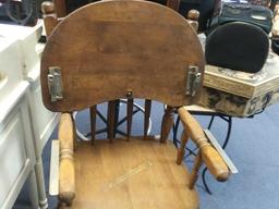 vintage wooden high chair, removable tray