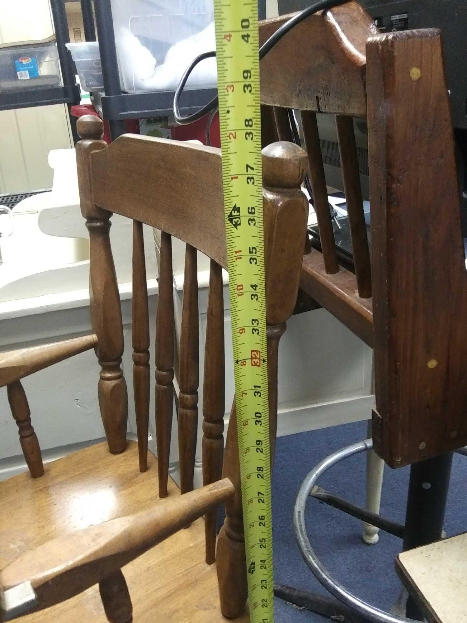 vintage wooden high chair, removable tray